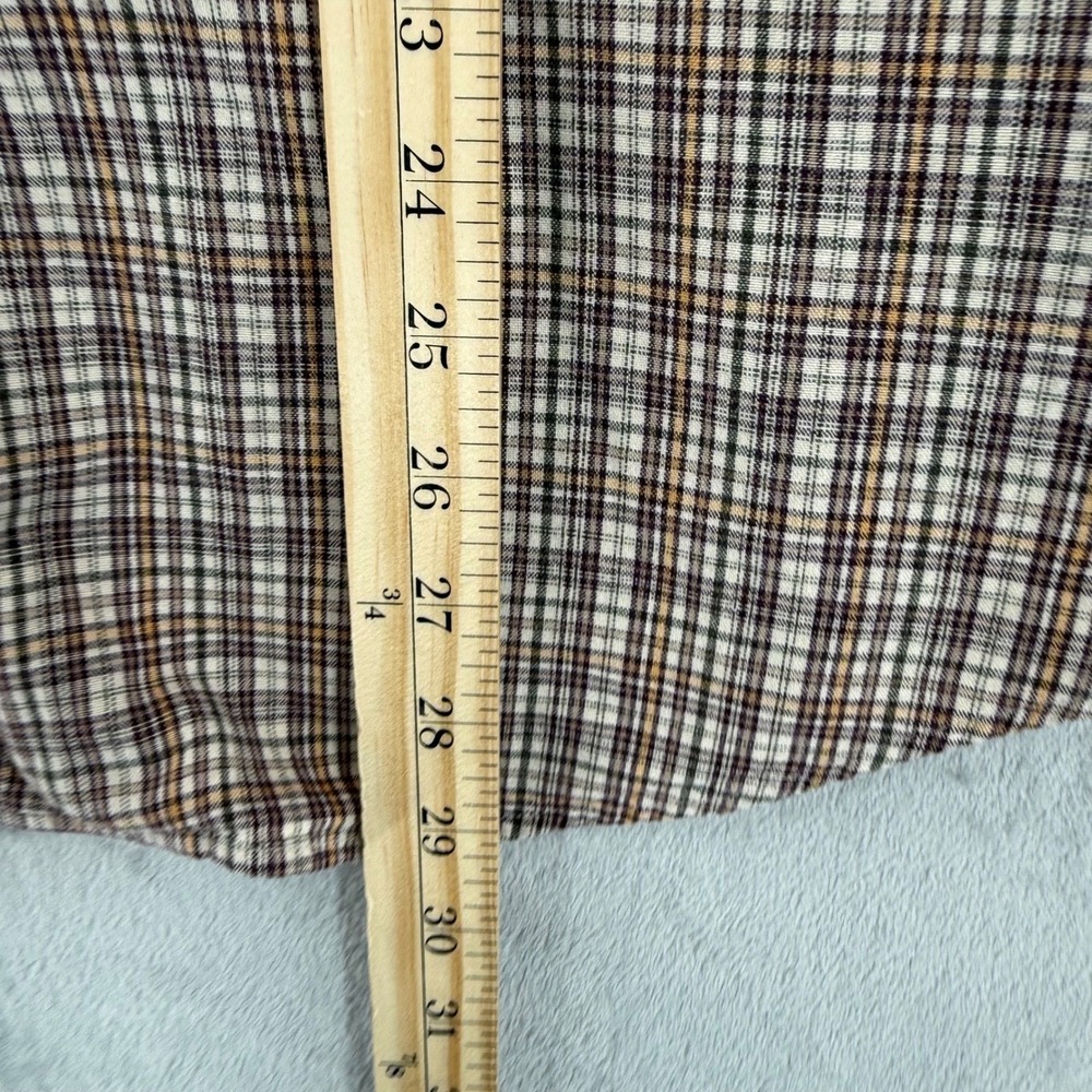 Vintage Abercrombie & Fitch Brown Plaid Cotton Button Down Shirt Womens Size L - Picture 13 of 14